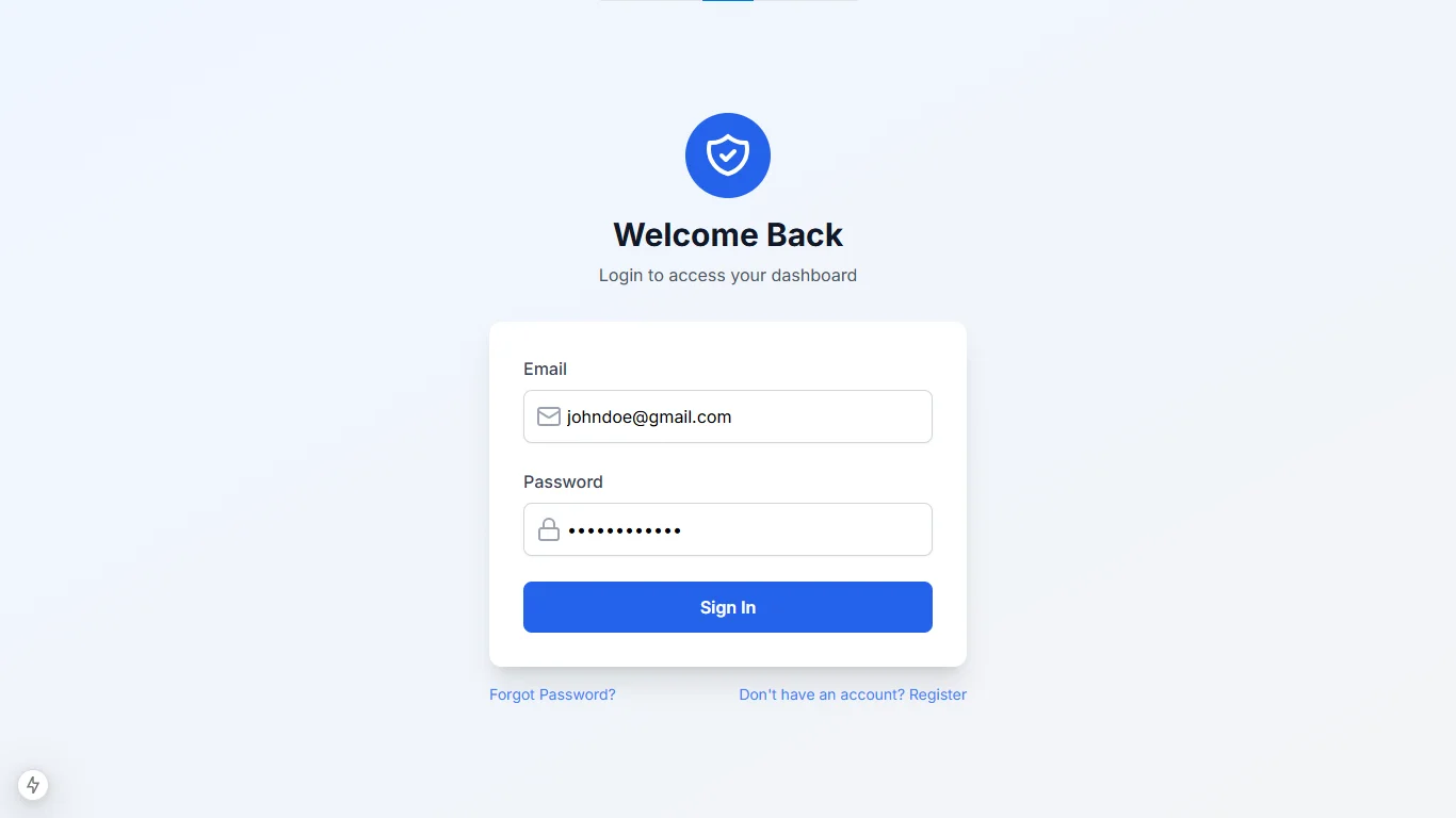 Secure login interface